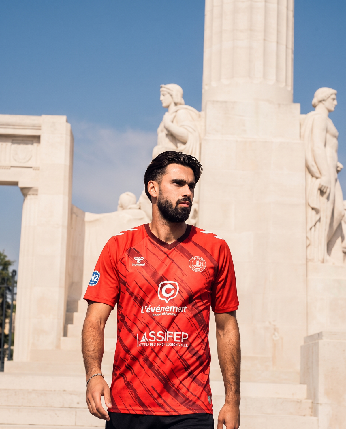 Maillot de match rouge US Vimy floqué