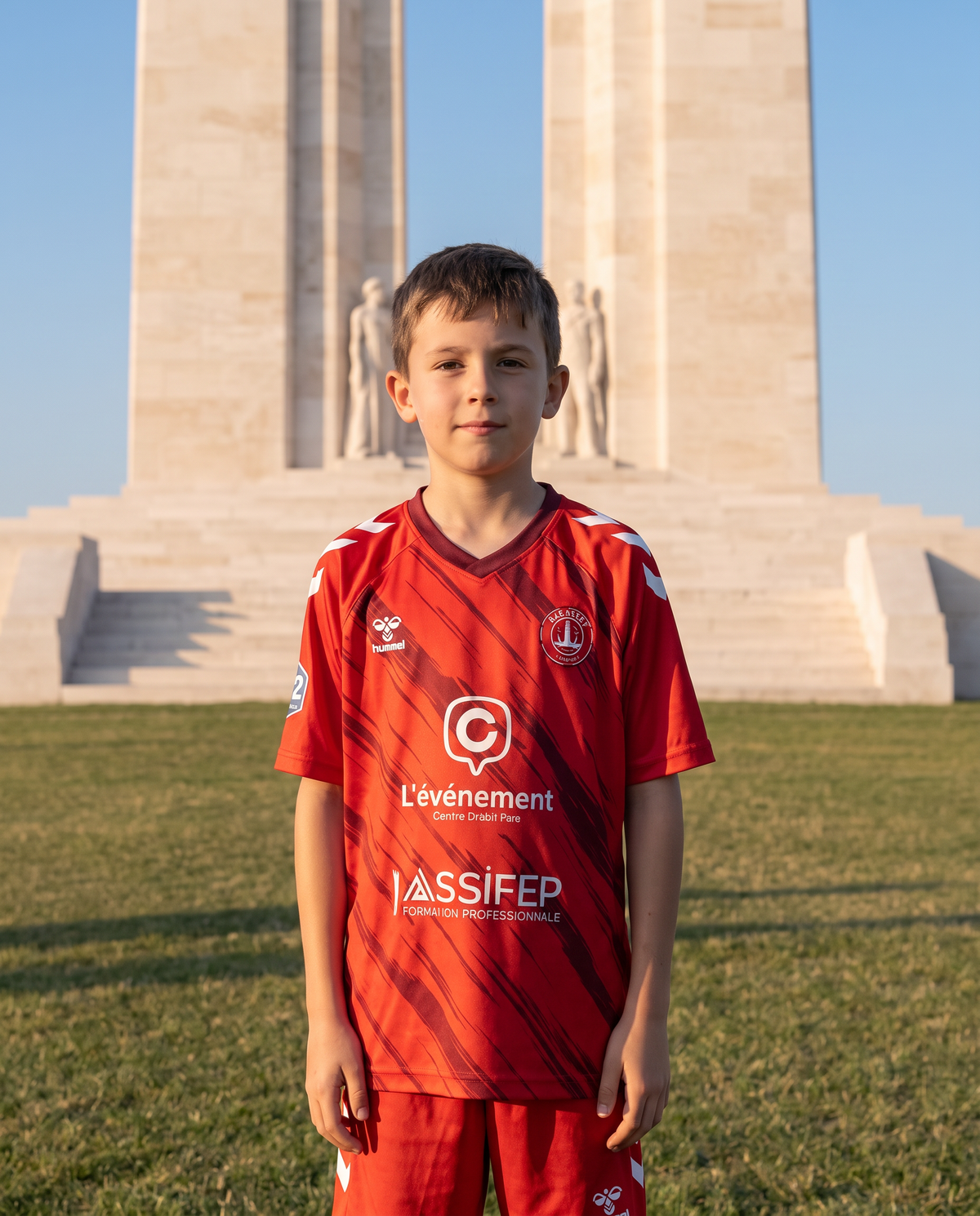Maillot de match rouge US Vimy enfant floqué